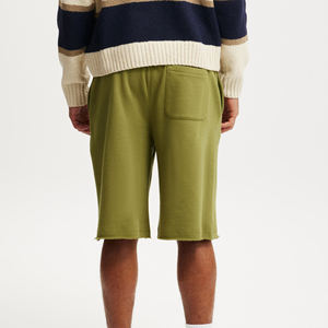 Haute qualité Logo imprimé personnalisé surdimensionné blanc séchage rapide 100% coton Streetwear Jogger longue longueur ourlet brut grande taille homme court - Product Image 6