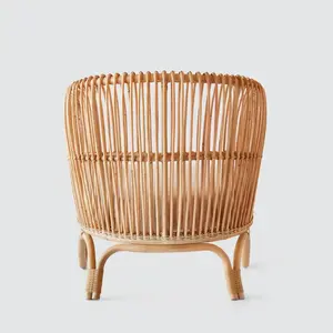 Handwicker Natural Bohemian Modern Design <b>Rattan</b> Accent <b>Chair</b> with Soft <b>Cushion</b> for Bedroom Hotel Direct Wholesales Indonesia - Product Image 6