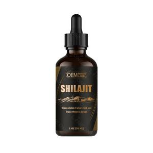 OEM/ODM Gouttes liquides de résine de <span class=keywords><strong>Shilajit</strong></span> Complexe de 85 + minéraux à l'état de traces avec Ashwagandha, curcuma, ginseng, chaga - Product Image 1
