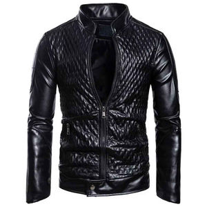 Venta caliente chaquetas de cuero de los hombres por encargo de calidad superior de cuello alto de calle más Popular chaqueta de cuero personalizada - Product Image 2