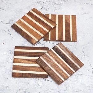 Posavasos de madera de fabricante, posavasos de palé de madera negro cuadrado de Acacia personalizado para Decoración de mesa - Product Image 3