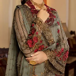 VÊTEMENTS DE SOIRÉE Robes de fête Robes de soirée élégantes Vêtements de style pakistanais et indien Collection de marque Briodary fantaisie