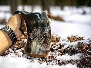 Authentic Viking Horn Cup Handmade Eco-Friendly Buffalo Horn Natural Shape Drinking Mug for Holiday Decoration <b>Gift</b>-Wholesale - Product Image 3