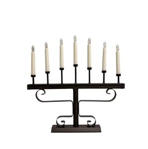 Chandelier Menorah en métal au design classique pour la décoration traditionnelle des fêtes juives, haute qualité - Product Image 6