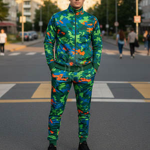 Conjunto Deportivo de Camuflaje para Hombre de Calidad, Diseño Atlético Moderno, Tela Cómoda para Entrenamiento, Viajes y Estilo de Vida Casual - Product Image 4