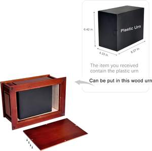 Urnes professionnelles en bois pour cendres humaines Urnes de crémation pour adultes L'intérieur contient une urne de voyage temporaire en plastique de sécurité - Product Image 4