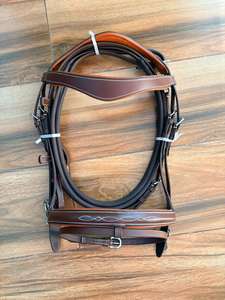 Bridon de dressage complet Rose Deluxe pour chevaux, en cuir de qualité supérieure - Product Image 2