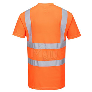 Camiseta de Alta Visibilidad para Hombre con Tiras Reflectantes para Trabajo Industrial y al Aire Libre, Camiseta de Seguridad Fluorescente, Ropa de Trabajo de Alta Visibilidad - Product Image 2