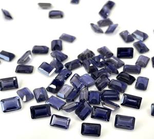 Octágono de iolita natural 4x6mm, corte facetado de alta calidad, piedra preciosa suelta Octágono de alta calidad - Product Image 1