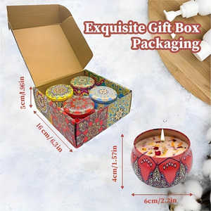 Juego de 4 Velas Aromáticas con 4 Tipos de Fragancias: Jazmín, Sándalo, Canglan Pequeño y Rosa, para Días Festivos, Colores Aleatorios - Product Image 5