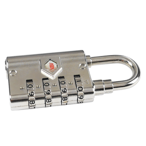 Durable Zinc Alloy Chrome 4-Digit Combination Padlock Secure <b>Door</b> <b>Lock</b> with Key Access <b>for</b> <b>Travel</b> and Office Use by ABA - Product Image 3