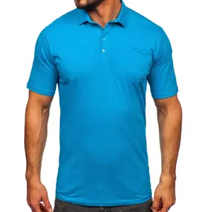 Camisa polo masculina azul Crew Camisas polo masculinas