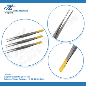 Fórceps de tejido T.C. Debakey Fórceps de abrazadera de grado quirúrgico de 25 cm Instrumento de acero inoxidable de 1,5mm Hecho en Pakistán - Product Image 4