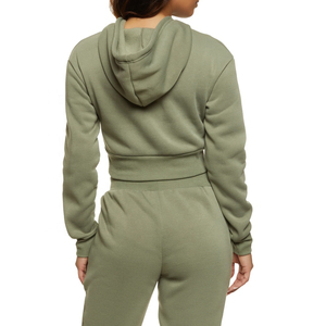 Nuevo conjunto de Sudadera con capucha corta informal para mujer, 100% de algodón, bordado personalizado, de gran tamaño, 2 piezas, conjunto de sudadera y pantalones cortos para mujer - Product Image 1