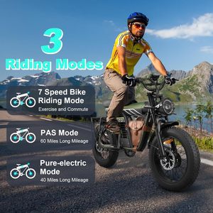 Adulti, Ebike con doppio motore Brushless da 1200W-3000W, batteria 48V 23.2Ah, pneumatico grasso da 20x4.0, fino a 28-35mph, Max 40-70 miglia di moto - Product Image 5