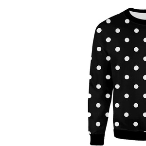 Sudadera de cuello redondo para hombre, negra, con estampado de corazón, corte regular, informal, de punto, manga larga, estilo estampado, 100% algodón, forro polar, de secado rápido - Product Image 5
