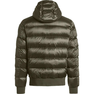 Abrigo acolchado de plumón de alta calidad con logotipo personalizado de OEM 21, chaqueta gruesa con capucha de tendencia para hombre, chaqueta acolchada brillante de bombardero de invierno personalizada para hombre - Product Image 5