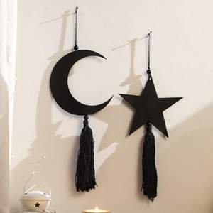 Ensemble élégant de croissant et de lanterne en métal noir à suspendre pour une ambiance traditionnelle du Ramadan et de l'Aïd - Product Image 3