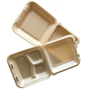 Wholesale Take Away Food Packaging Lunch Box Foam 3 Compartment Clamshell Foam Togo Food Boxes