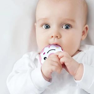 Silicone <strong>Chew</strong> Donut Teether Toy for Kids and Adults Pink Soft Baby Donut Donut <strong>Necklace</strong> for Teething - Product Image 5