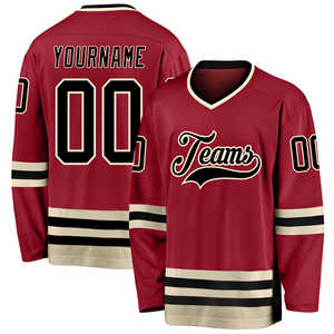 Vente en gros de patrons de couture unisexe de haute qualité personnalisé pour hommes et femmes maillot de hockey sur glace 100% polyester - Product Image 6