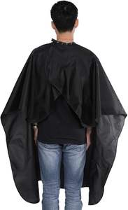 Capa de peluquero de salón, capa de corte de pelo negro, capa de peluquería de peluquero de salón antiestático, herramienta de delantal impermeable de tela para adultos - Product Image 3