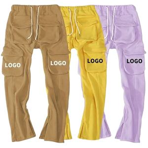 Pantalons cargo pour hommes, logo imprimé personnalisé, hiver, vente en gros à bas prix, pantalon décontracté ample, jogging en coton, pantalon empilé, pantalon de survêtement pour hommes - Product Image 1