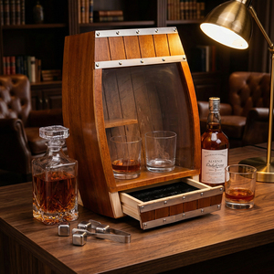 Juego de Decantador de Whisky de Vidrio Personalizado con Logotipo Grabado y Vasos en Caja de Regalo para Bourbon, Brandy y <span class=keywords><strong>Vodka</strong></span> - Product Image 4