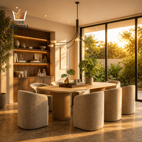 Ensemble de table à manger de luxe Vantel avec chaises rembourrées, meubles sur mesure pour projets résidentiels à l'exportation