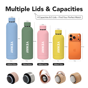 YEWAYOGA Luxury Reusable Stainless Steel Water Bottle Leakproof With Logo Printing Spray Painted For Running For Daily Hydration