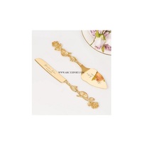 Leaf Design Poignées en aluminium Attrayant New Look Pattern Serveur de gâteau de mariage fait à la main et ensemble de couteaux de qualité supérieure