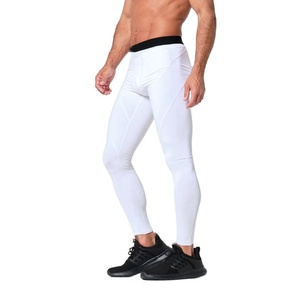 Men Performance Compression Leggings Polyester Spandex Stretch Gym Workout Running Tights Quick Dry Breathable OEM Private Label - Product Image 2