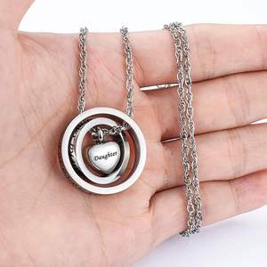 Daughter Urn <b>Necklace</b> for <b>Ashes</b> No Longer by My Side Forever in My Heart Carved Locket Cremated <b>Ashes</b> <b>Necklace</b> Custom Size - Product Image 5