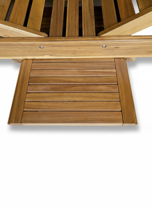 Chaises longues modernes en bois d'acacia massif pour piscines, avec coussins imperméables et mécanisme d'inclinaison, pour hôtels, cours et jardins - Product Image 3