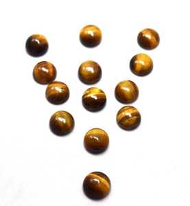 Oeil de tigre naturel Cabochon 4mm rond brun lisse coupe pierre précieuse pour la fabrication de bijoux - Product Image 2