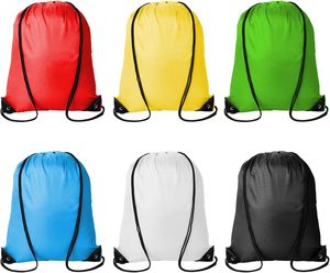 Hot Sale Waterproof Lightweight Unisex <b>Drawstring</b> Bags Exercises Gym Sports Customized Polyester <b>Backpack</b> Printed Logos - Product Image 2