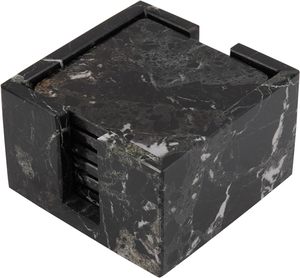 Ensemble de sous-verres carrés en marbre de luxe fabriqués à la main moderne personnalisable élégant porte-boissons en pierre pour table basse élégant décor à la maison - Product Image 5