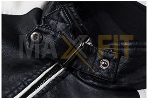 Chaqueta de motorista vintage personalizada para hombre MAXFIT ENTERPRISES, traje de otoño con cuello levantado y tela de lona, estilo informal - Product Image 4