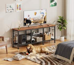 Meuble <span class=keywords><strong>TV</strong></span> moderne en bois Furologee pour téléviseurs <span class=keywords><strong>de</strong></span> 55 pouces, console multimédia avec étagère ouverte et support pour <span class=keywords><strong>barre</strong></span> <span class=keywords><strong>de</strong></span> <span class=keywords><strong>son</strong></span>, meuble <span class=keywords><strong>TV</strong></span> pour salon et chambre - Product Image 5