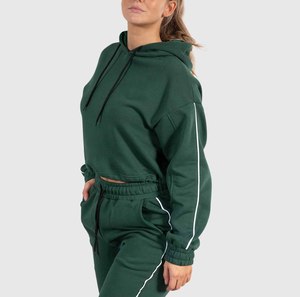 Conjunto Deportivo de Alta Calidad 2025, Top Corto y Pantalones Jogger, Conjunto de Dos Piezas con Sudadera con Capucha, Chándal para Mujer - Product Image 4