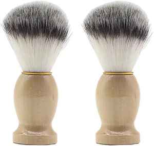 Brocha de Afeitar para Hombre ZEE LAIN IND de Alta Calidad con Mango de Madera y Cerdas de Nailon para Uso con Crema de Afeitar en Salón de Belleza - Product Image 1