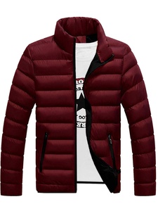 Casual Winter Outerwear Men's Warm Solid Color Lightweight <b>Padded</b> Down High <b>Neck</b> Coat Puffer Jacket - Product Image 6