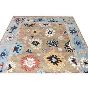 Ensemble de tapis Oushak en laine de coton à fleurs modernes faits à la main, tapis indiens tissés de chameau mur à mur pour la maison hôtels rembourrés lavables - Product Image 1