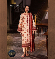 Vestido Anarkali de 3 Piezas, Estampado, de Secado Rápido, para Fiestas, Estilo Pakistaní, de Ssumaira Asim Jofa, Colección 2025