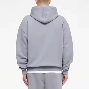 OEM vente en gros personnalisé hommes 100% coton fermeture éclair à capuche meilleure qualité classique col à capuche couleur unie fermeture éclair à capuche 2025 - Product Image 2