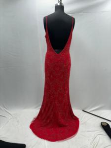 Elegante Vestido Largo con Cuentas y Lentejuelas, Escote en V, para Fiesta, Club, con Flecos, Bordado Natural, Recto y Formal - Product Image 2