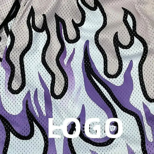 Short de basket-ball entièrement en polyester pour le sport à séchage rapide de couleur personnalisée avec des techniques imprimées - Product Image 6