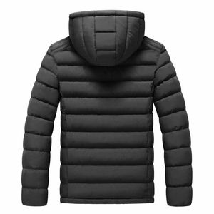 Veste matelassée coupe-vent pour homme, couleur unie, personnalisable, col montant, logo frontal, fermeture éclair, capuche amovible - Product Image 3