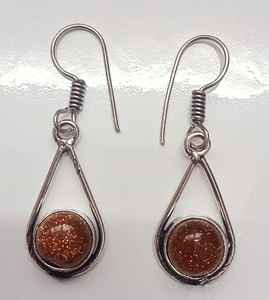 Pendientes de aro de moda elegantes hechos a mano en plata con piedras preciosas Proveedores a granel - Product Image 5