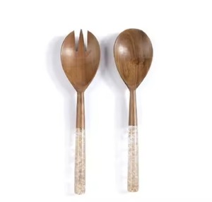 Servidor de ensalada con mango de diseñador dorado o cucharas de ensalada para uso en restaurante de Hotel en casa cucharas de servicio hechas a mano - Product Image 6